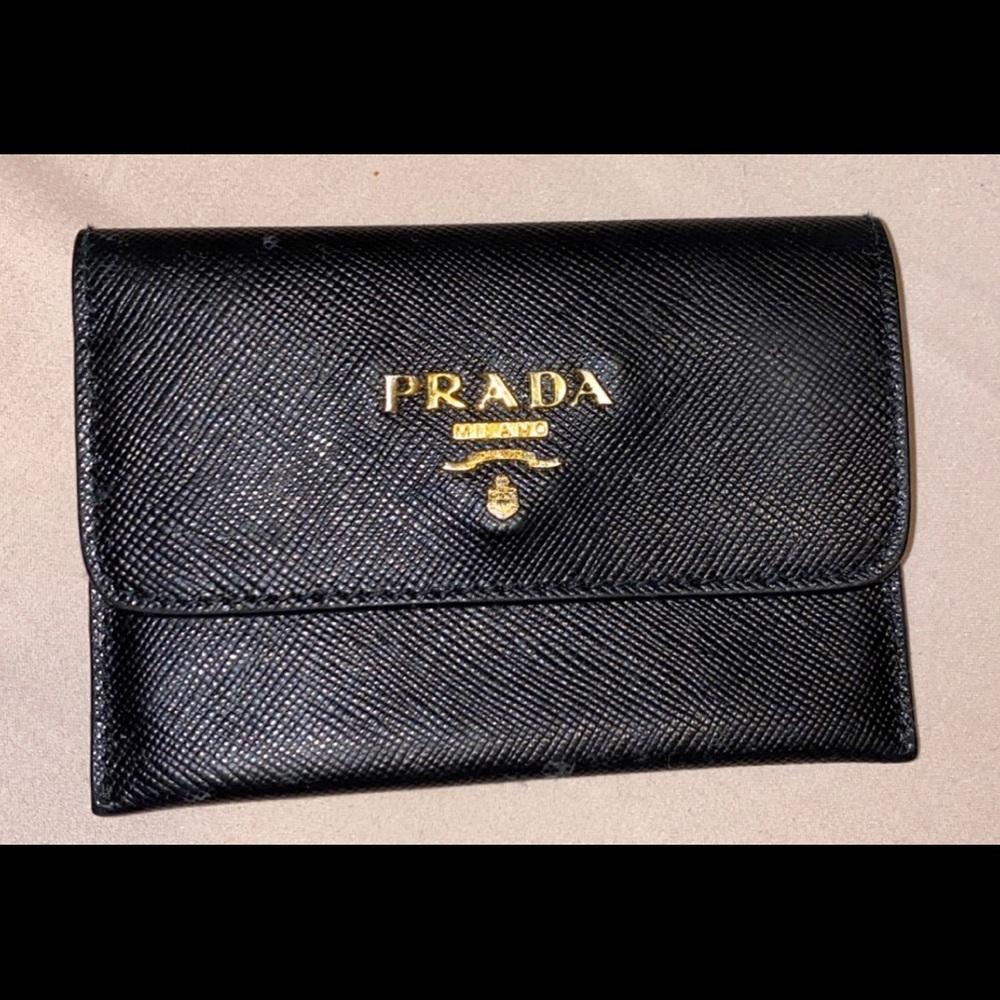 PRADA Saffiano Metal Compact Wallet Authentic